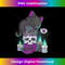 Asexual Pride Cute Black Cat on Skulls Kawaii Goth Aesthetic - Exclusive Sublimation Digital File