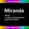 MIRANDA Definition Personalized Name Funny Birthday 1 - Sublimation-Ready PNG File