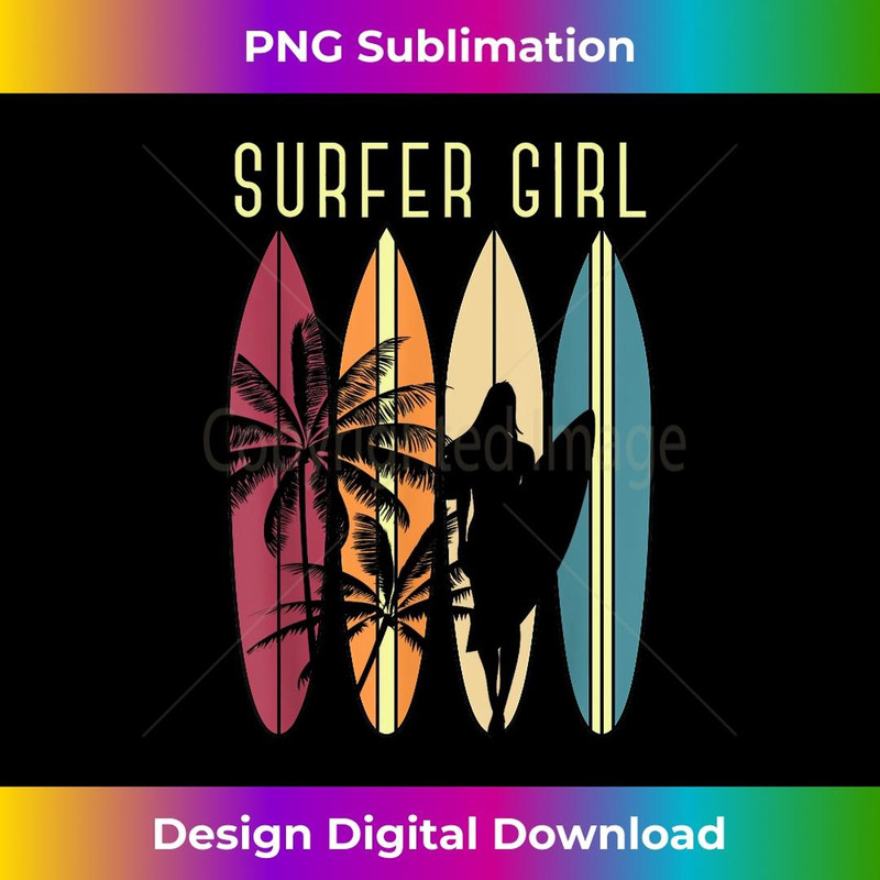 Surfer Girl Surfboard Surfing Girls Surf Ocean Surfing 1 - Creative Sublimation PNG Download