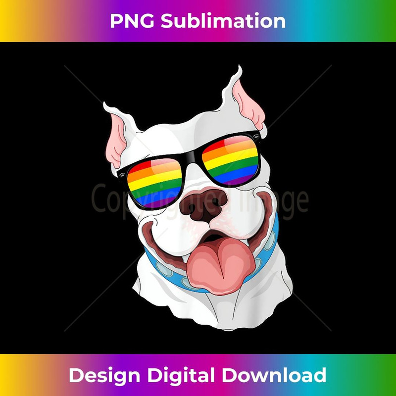 Pitbull Face Rainbow Sunglasses Gay Pride LGBT T s 2 - Exclusive PNG Sublimation Download