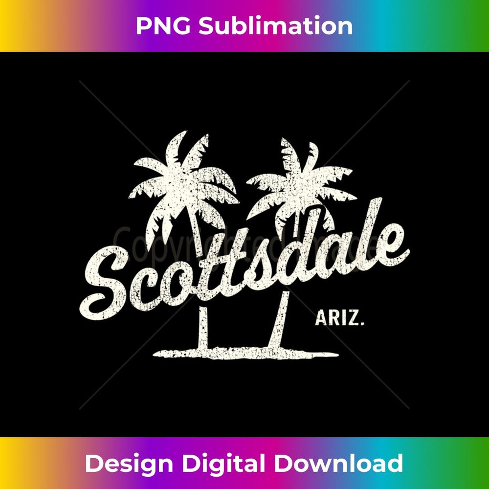 Scottsdale Arizona Vintage 70s Palm Trees Graphic  2 - Trendy Sublimation Digital Download