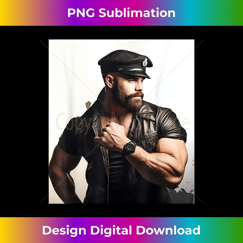 Gay Daddy Leather Gay Harness - Bear Bearded Gay Pride - Artistic Sublimation Digital File