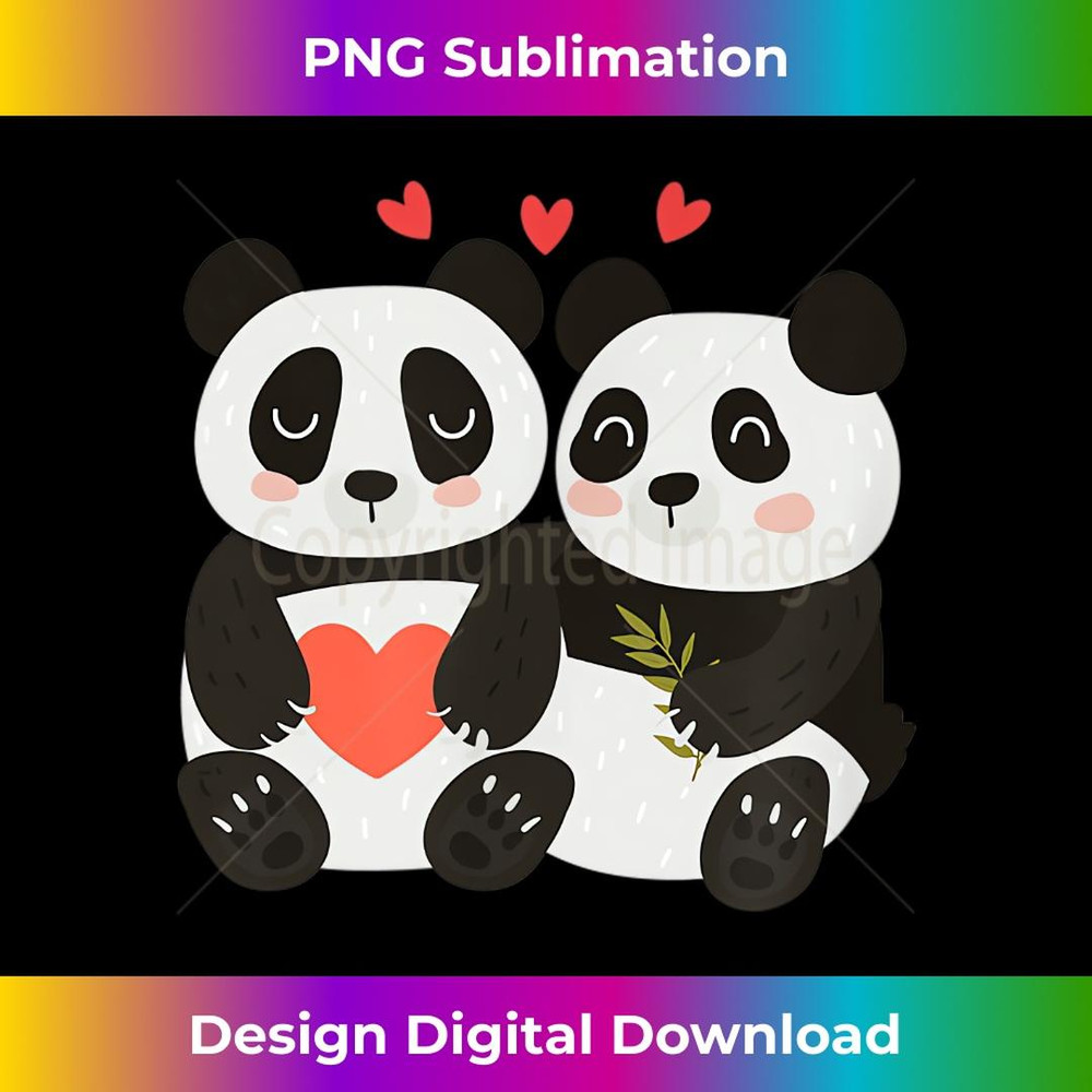 PANDA Summer Wedding Anniversary Engagement Valentines - PNG Transparent Digital Download File for Sublimation