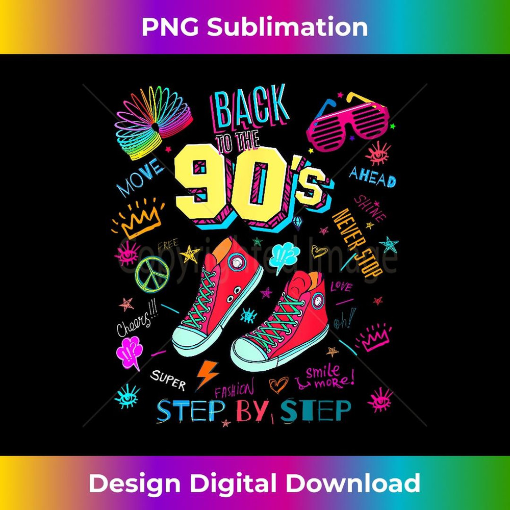 Back To 90's s Vintage Retro 90's Outfit Graphic Design - Creative Sublimation PNG Download