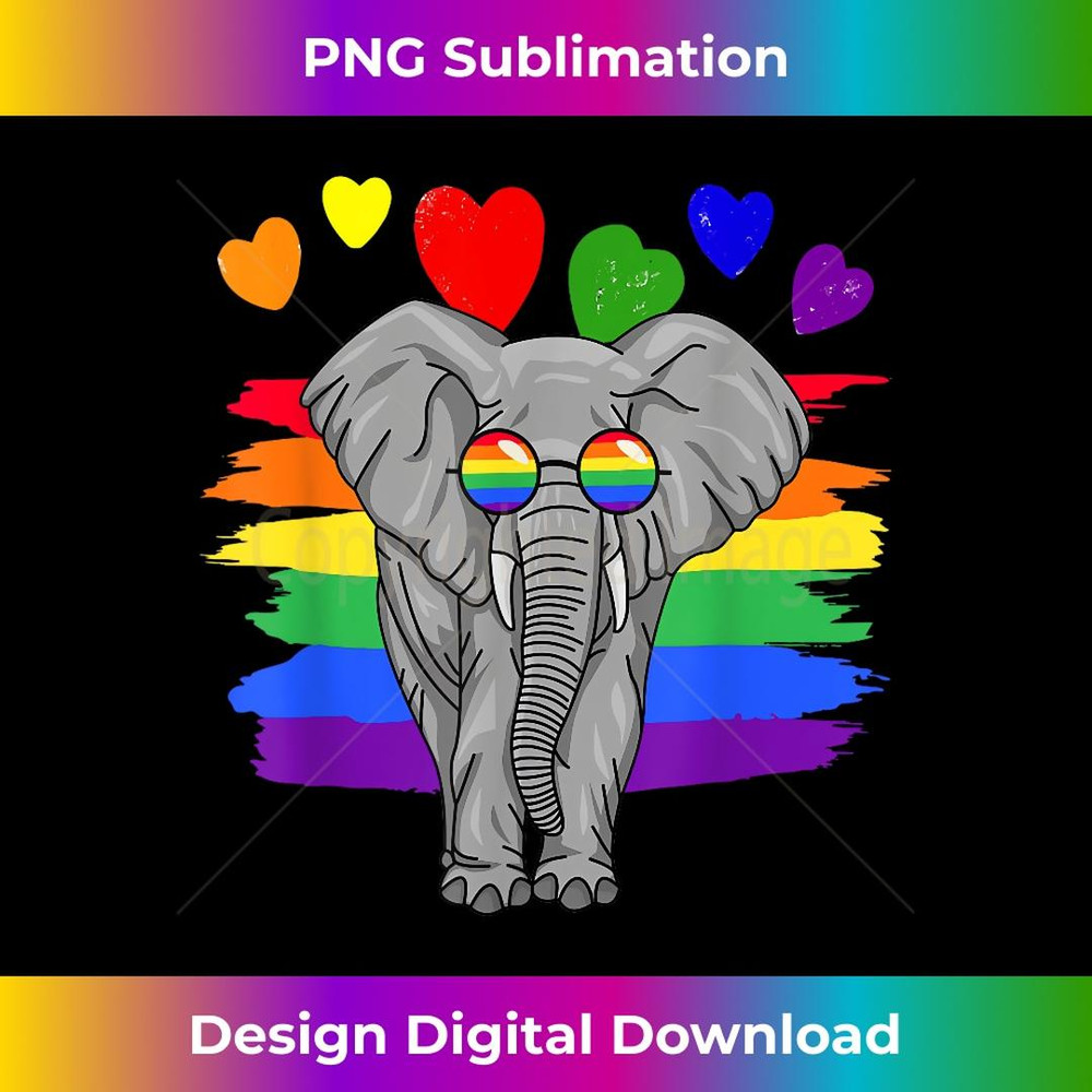 LGBT Elephant Gay Pride Rainbow LGBTQ 1 - Decorative Sublimation PNG File