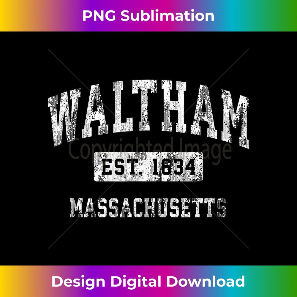 Waltham Massachusetts MA Vintage Established Sports Design 3 - Signature Sublimation PNG File
