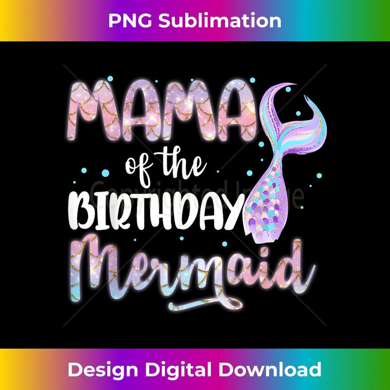 Funny Mermaid Mama Of The Birthday Magical Fairy n Girl - Instant Sublimation Digital Download