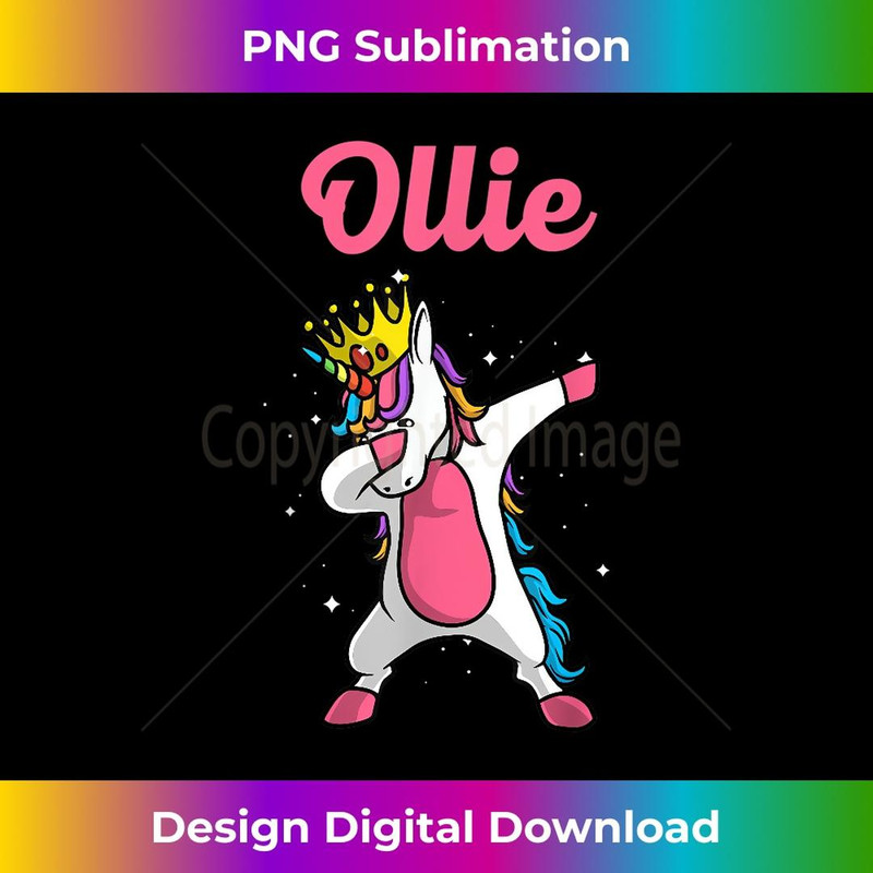 OLLIE Name Personalized Birthday Dabbing Unicorn Queen 2 - Decorative Sublimation PNG File
