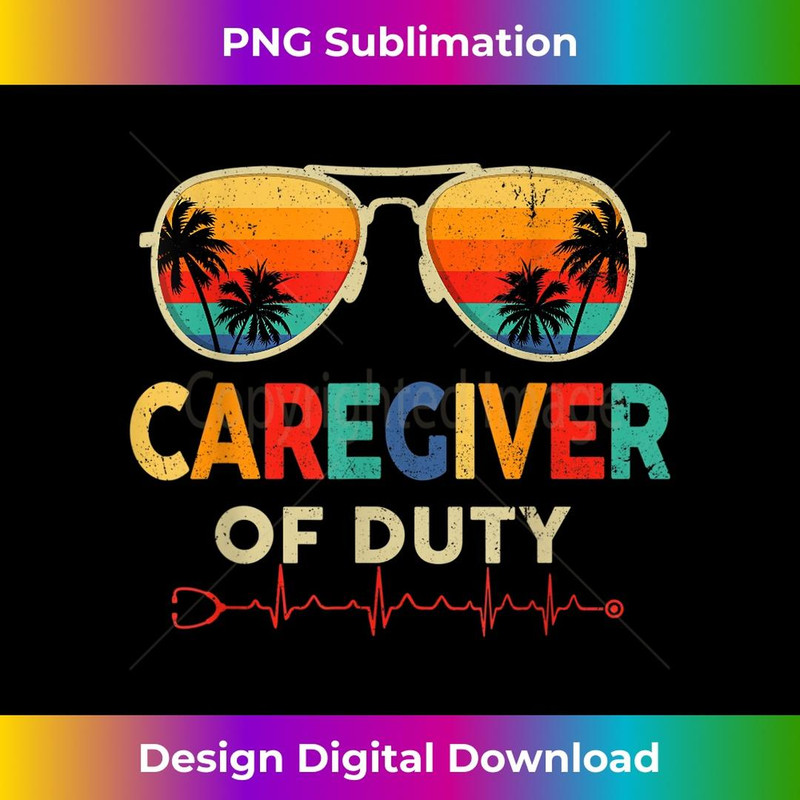Sunglasses Caregiver Off Duty Summer Vacation Beach Sunset 2 - Digital Sublimation Download File