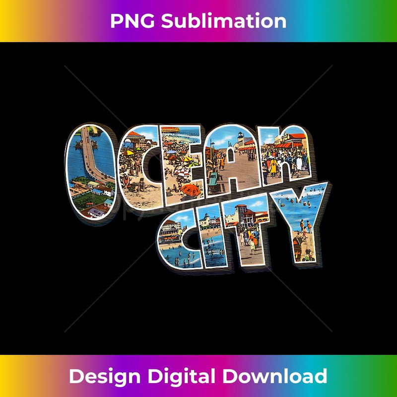 Ocean City NJ Ocean City T Men & Retro - PNG Sublimation Digital Download