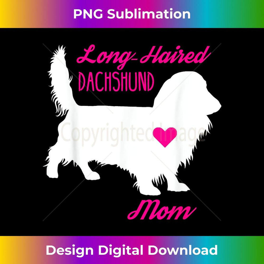 Long Haired Dachshund Mom - Mother's Day Wiener Dog 1 - Instant PNG Sublimation Download
