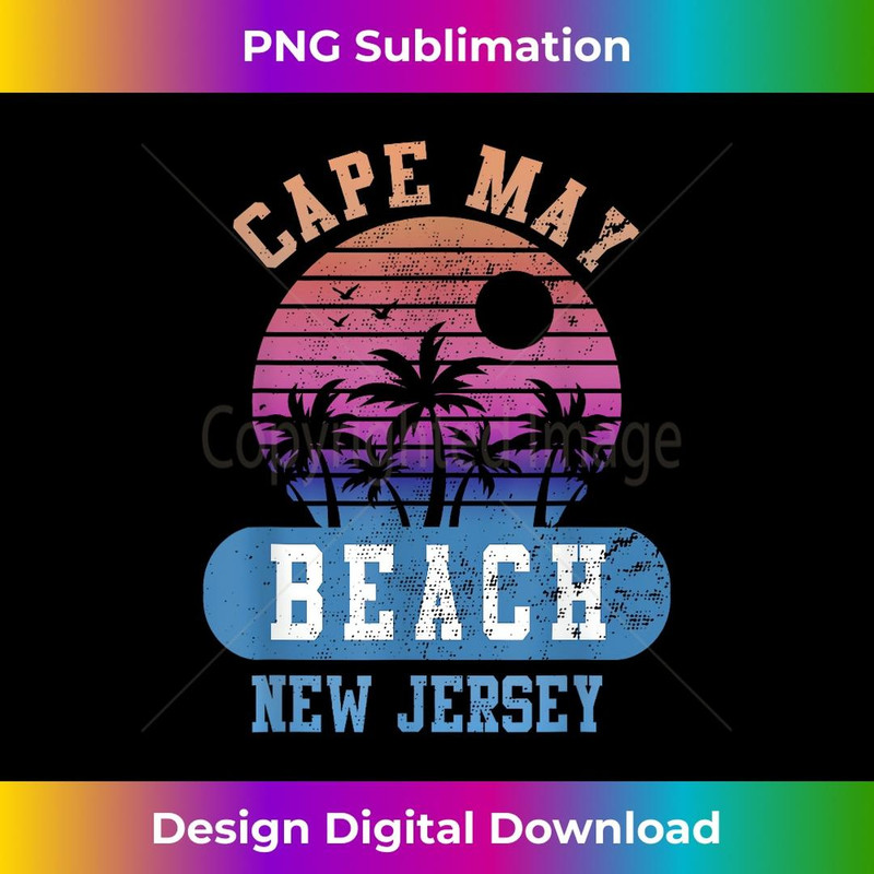 CAPE MAY BEACH NEW JERSEY Retro Sunset Vintage Aesthetic - Trendy Sublimation Digital Download