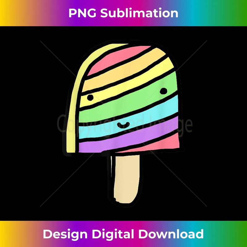 Funny and Cute Rainbow Popsicle Ice Cream for - Vintage Sublimation PNG Download