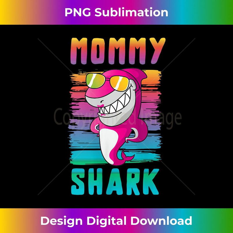 s Mommy Shark Funny Retro Vintage Mom 1 - Stylish Sublimation Digital Download