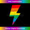 Vintage Rainbow Lighting Bolt 3 - High-Resolution PNG Sublimation File