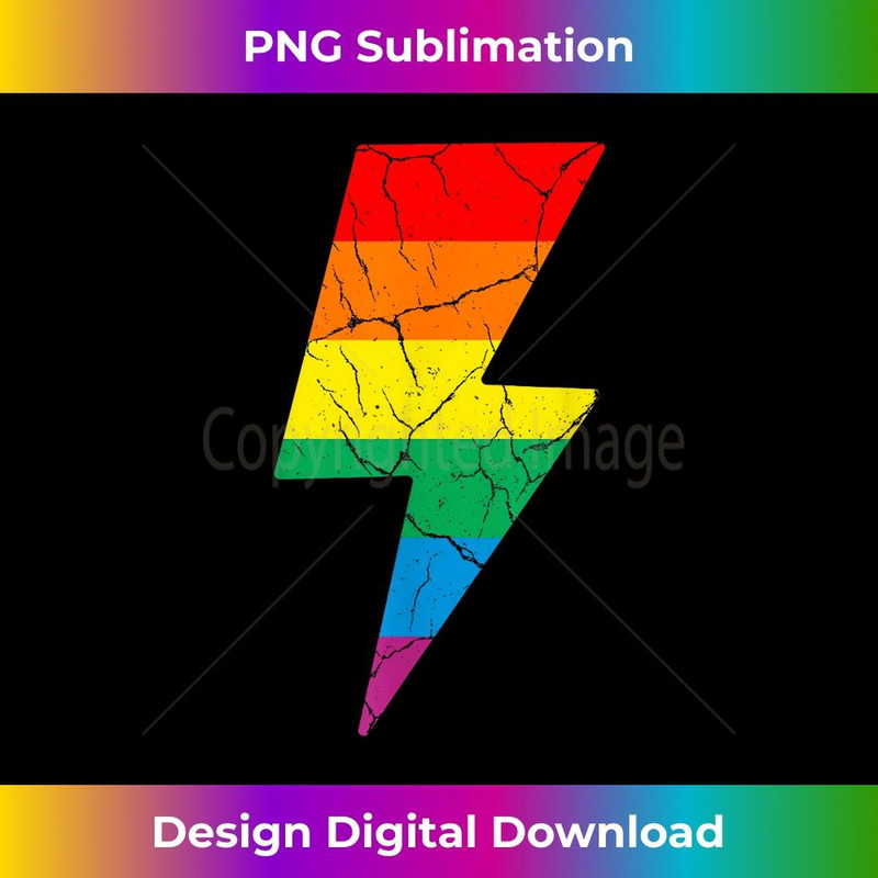 Vintage Rainbow Lighting Bolt 3 - High-Resolution PNG Sublimation File
