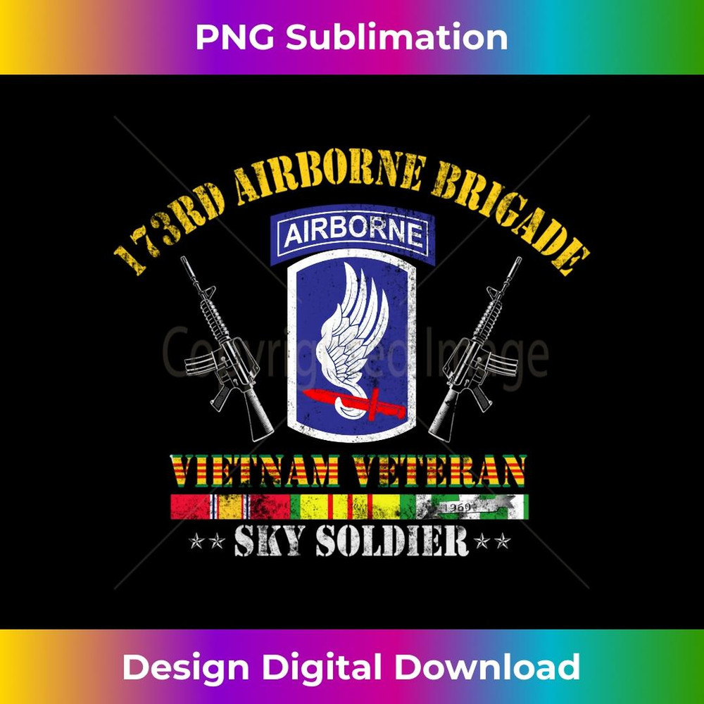U.S Army 173rd Airborne Brigade Vietnam Veteran Flag Vintage 3 - Instant Sublimation Digital Download