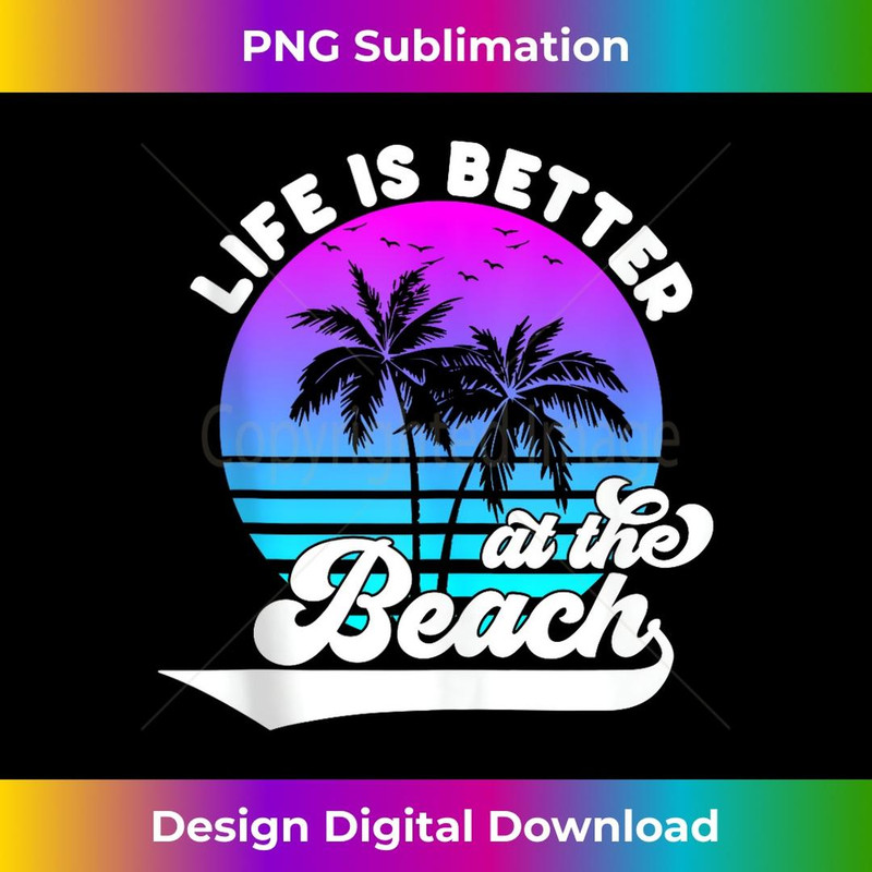 Tropical Sunset Beach Life Palm Trees Summer Vibes Graphic  1 - PNG Sublimation Digital Download