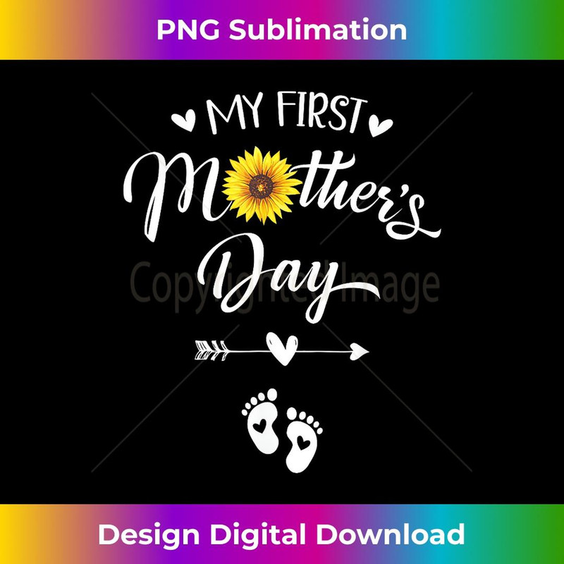 My First Mother's Day Pregnancy Announcement Sunflower 2 - Instant PNG Sublimation Download