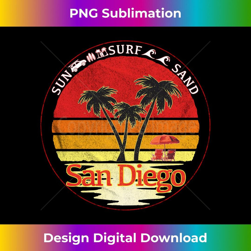 Vintage San Diego Sunset Surf 1 - Exclusive Sublimation Digital File
