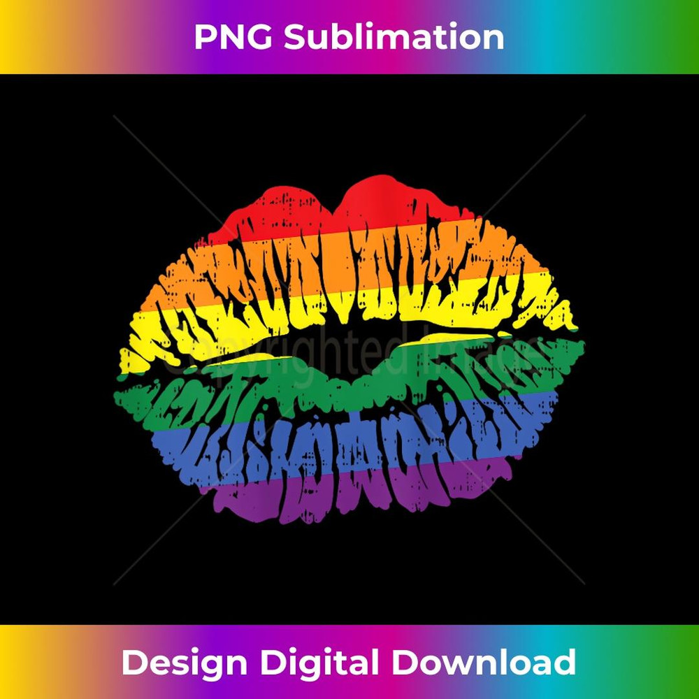 s Sexy Rainbow Lips Kiss Mouth Gay Pride Retro LGBT Flag 2 - Premium PNG Sublimation File