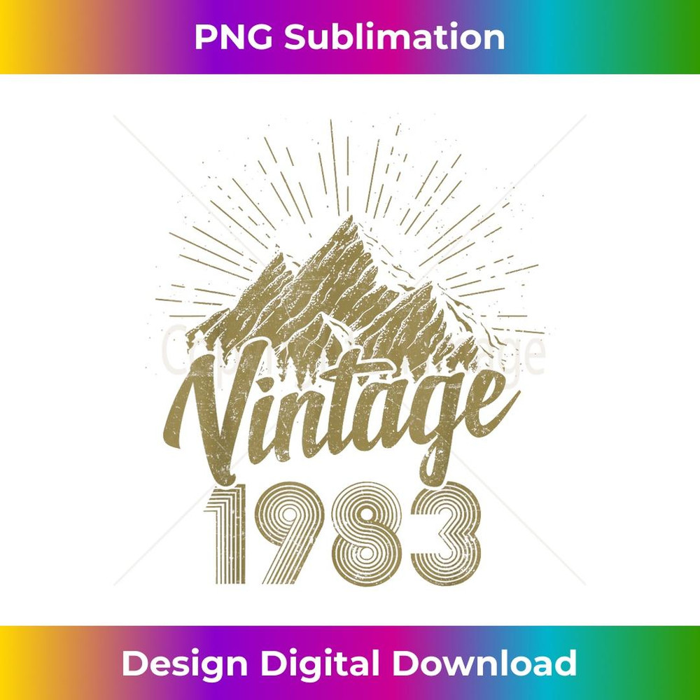 Birthday 365 Vintage 1983 Retro Birthday for - Creative Sublimation PNG Download