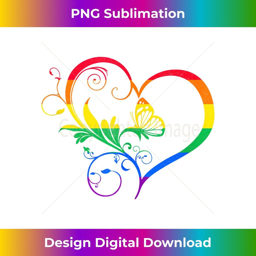 Rainbow Butterfly Heart Neurodiversity Autism LGBT Gay Pride 2 - Premium PNG Sublimation File
