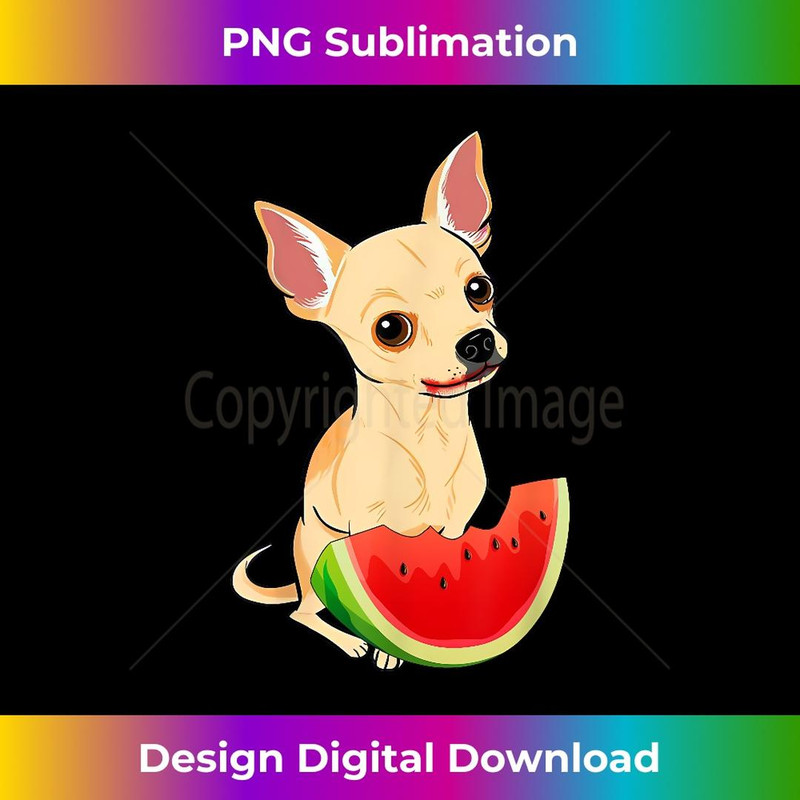 Funny Chihuahua Dog & Watermelon Slice Summer Vacation - PNG Sublimation Digital Download