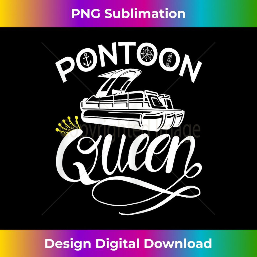 Pontoon Queen Funny Pontoon Boat Accessories - Creative Sublimation PNG Download