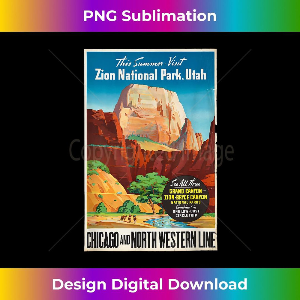 Zion National Park Utah - Grand Canyon hiking 1 - Trendy Sublimation Digital Download