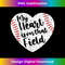 Retro My Heart is on that Field Baseball Mom Mother's Day 2 - PNG Transparent Digital Download File for Sublimation