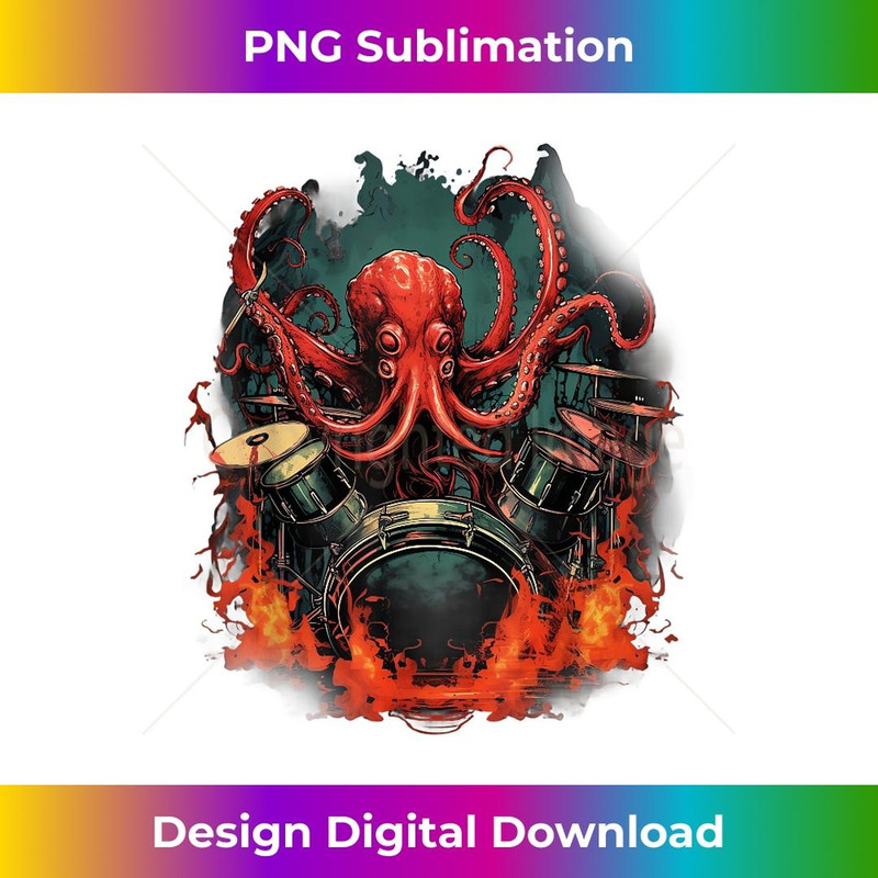 Octopus Japanese Playing Drums Drummer Drumming Musician 2 - High-Quality PNG Sublimation Download