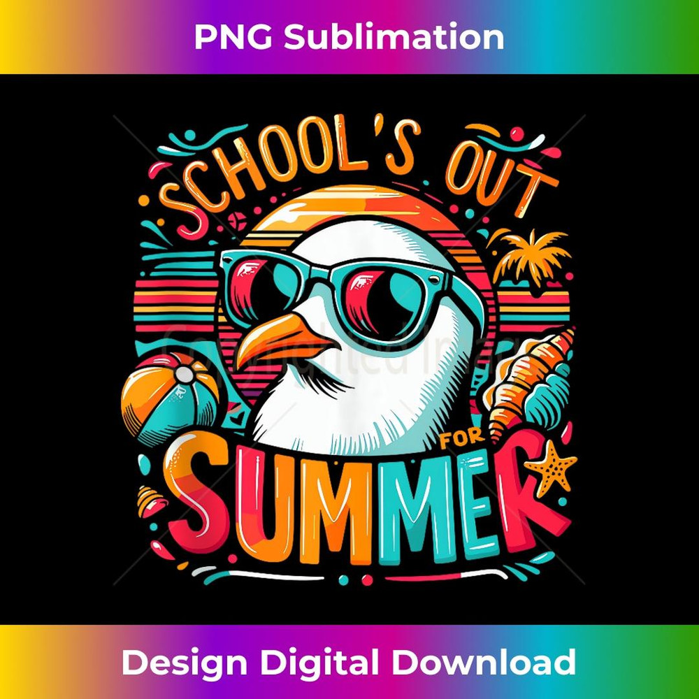 Retro Schools Out For Summer Seagull Teacher Girls Boys - Exclusive PNG Sublimation Download
