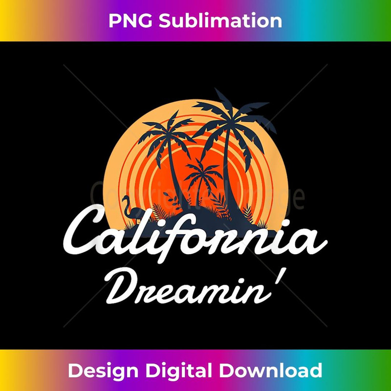 California Dreamin' Sunset Venice Beach Summer Surf LA - Sublimation-Ready PNG File
