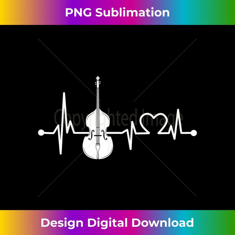 Double bass Heartbeat Funny Love For Music Orchestra - Aesthetic Sublimation Digital File