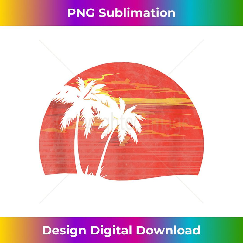 Palm Tree Retro Tropical Beach Summer Vacation s - Modern Sublimation PNG File
