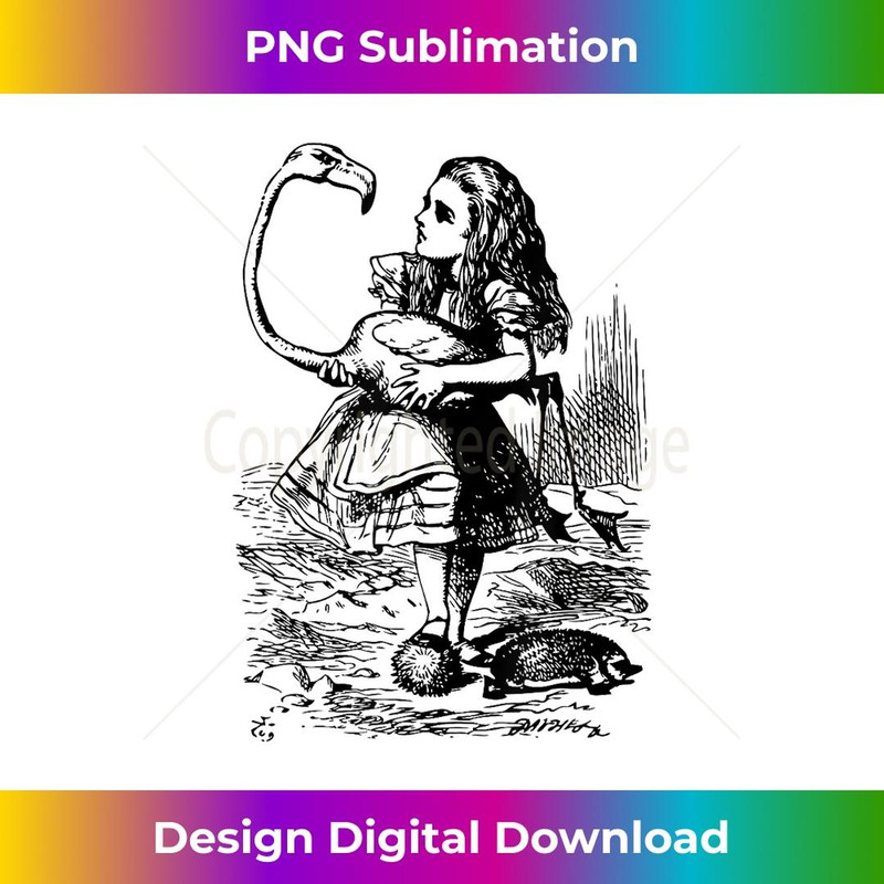 Big Texas Alice in Wonderland Alice Flamingo Croquet - Premium PNG Sublimation File