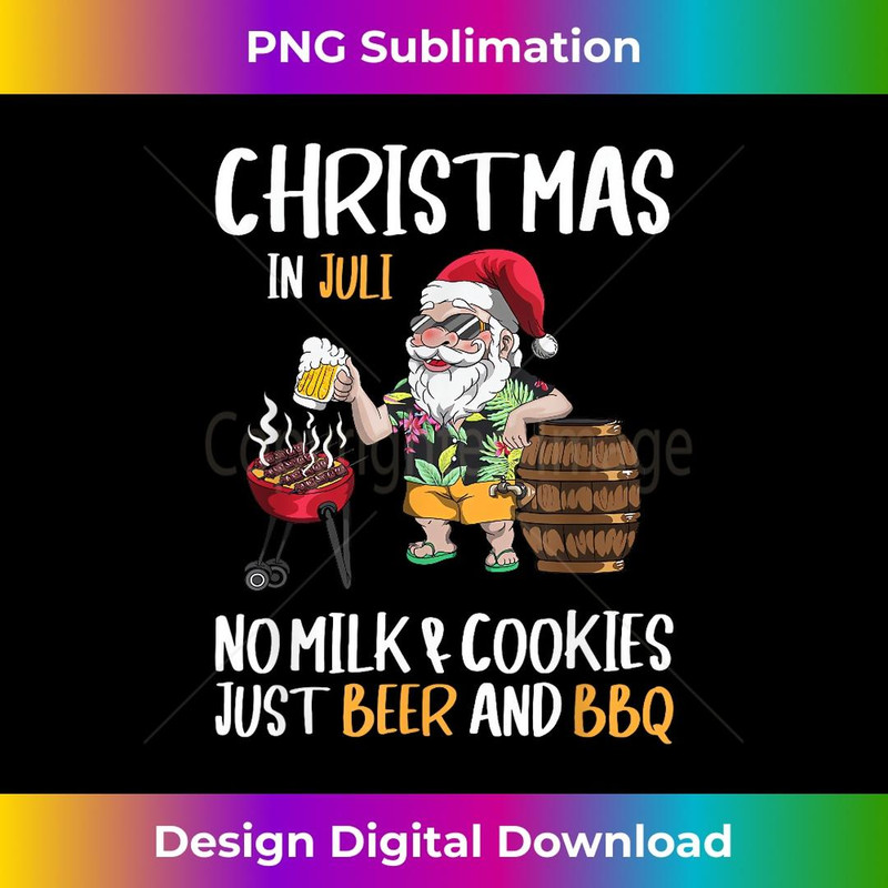 Christmas In July Santa Claus Goes On Holiday Barbecue Party - High-Quality PNG Sublimation Download