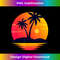 Retro Palm Trees Beach Sunset Tropical Summer - Instant Sublimation Digital Download