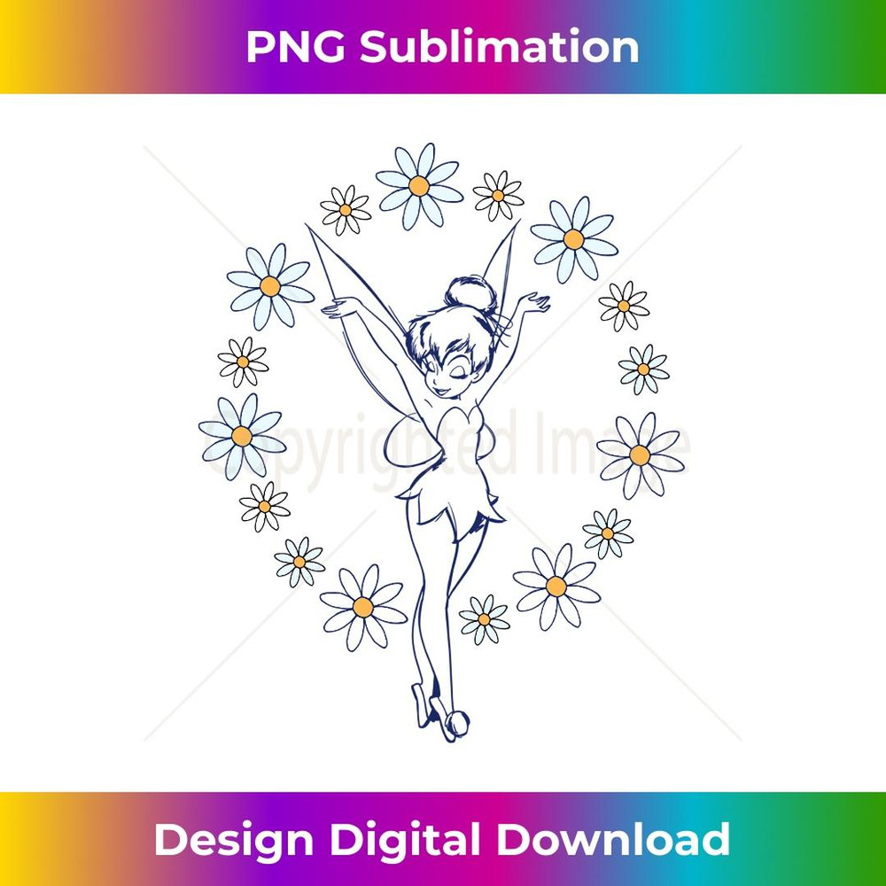 Disney Peter Pan Tinker Bell Spring Floral Circle - Elegant Sublimation PNG Download