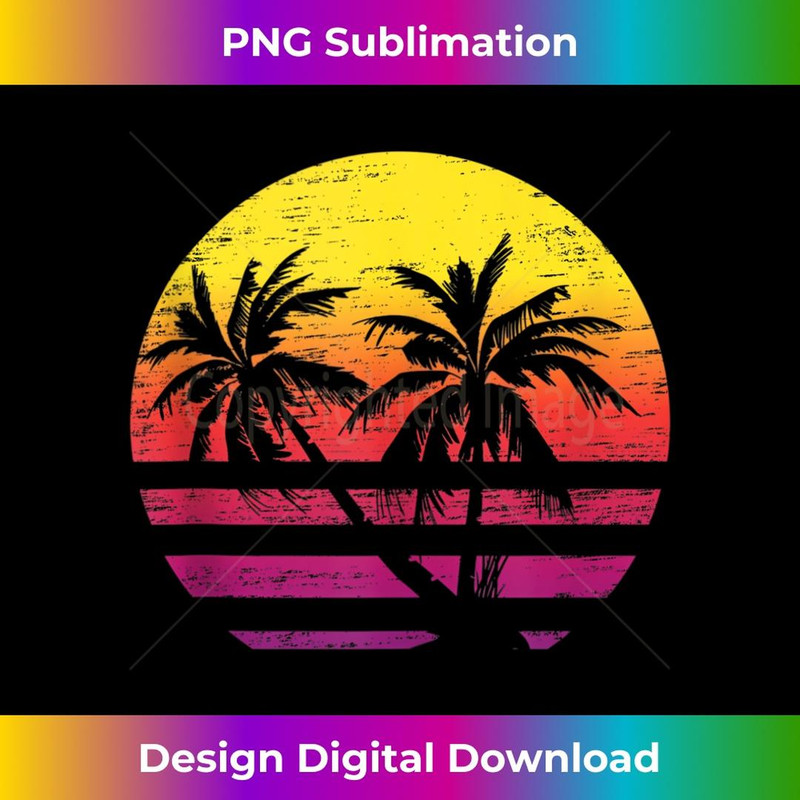 Palm Trees Tropical Sunset Summer Beach Surf Island - Digital Sublimation Download File