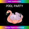 Hippopotamus Flamingo Float Pool Party Funny Hippo T - Exclusive PNG Sublimation Download