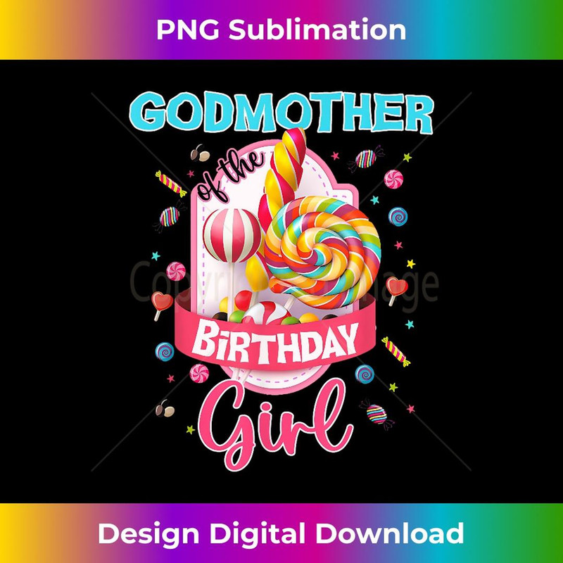 Godmother of The Birthday Girl Candyland Family Matching - Vintage Sublimation PNG Download