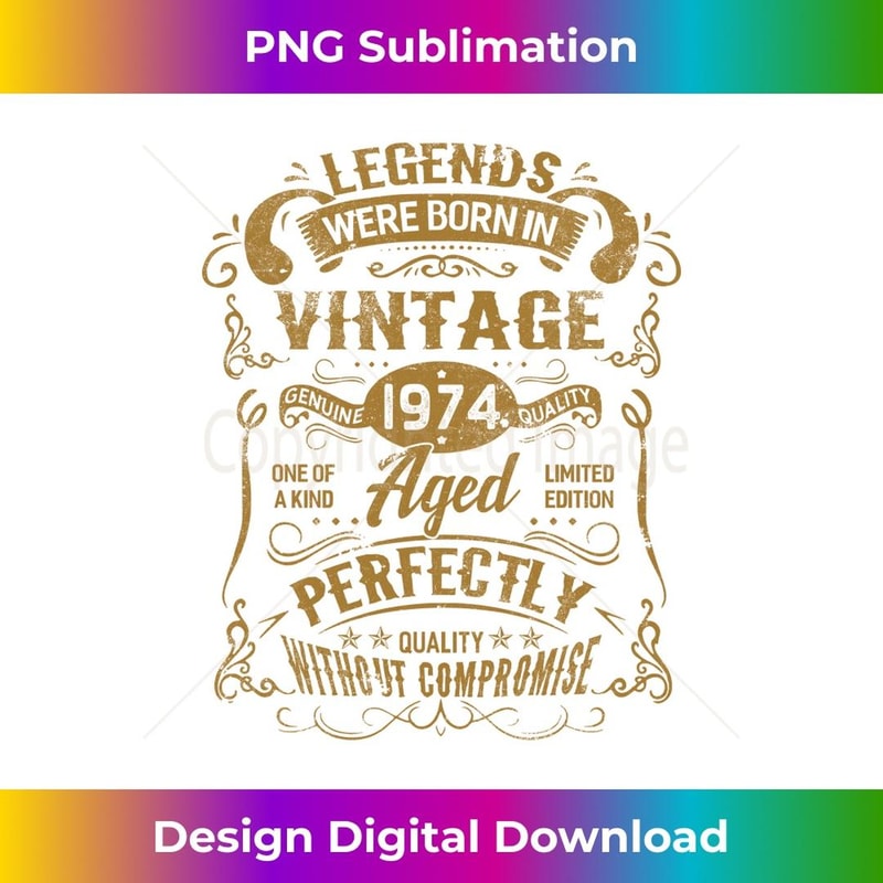 Birthday 365 Legends Where Born In 1974 Birthday - Instant Sublimation Digital Download