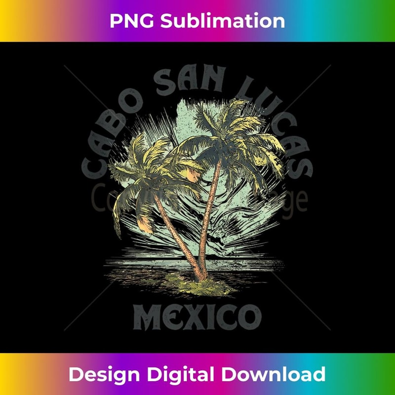 Cabo San Lucas Mexico Palms Vintage Beach - PNG Transparent Sublimation File