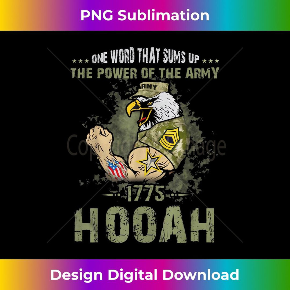 Power of the Army Hooah Veteran Pride Military 2 - Instant PNG Sublimation Download