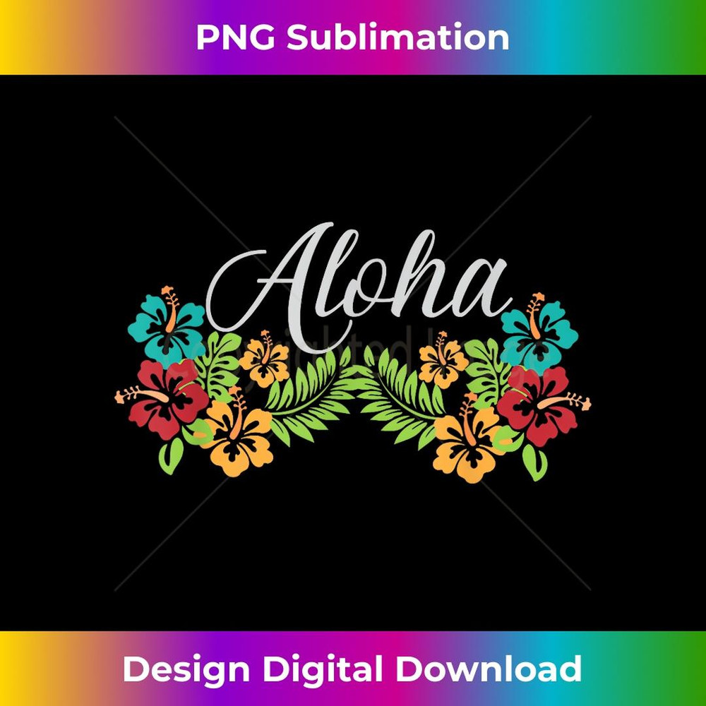 Aloha Hawaii Hibiscus Flower - Aloha Ohana - High-Quality PNG Sublimation Download