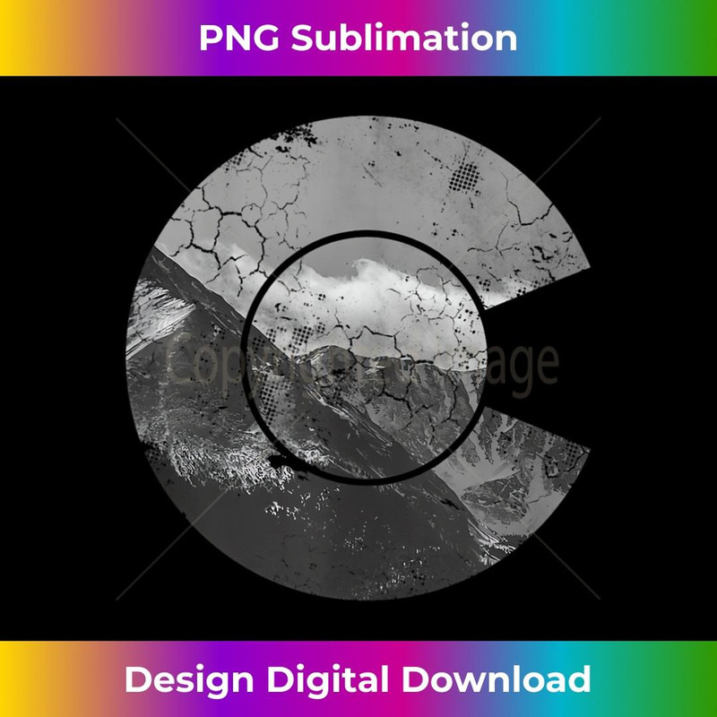 Colorado Mountains Flag Vintage Distressed - High-Resolution PNG Sublimation File