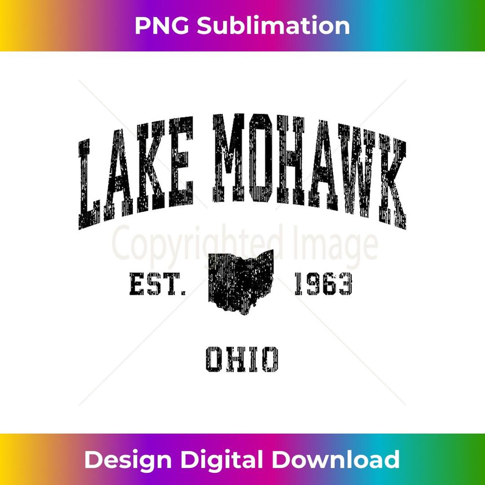 Lake Mohawk Ohio OH Vintage Athletic Black Sports Design 1 - Decorative Sublimation PNG File