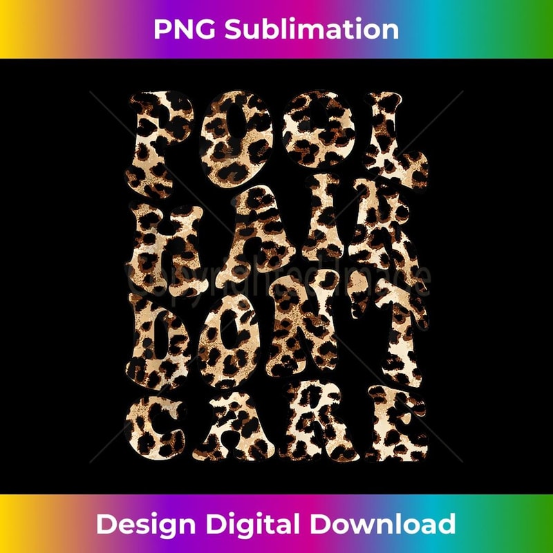 Retro Pool Hair Don't Care Leopard Summer Vibes - Instant PNG Sublimation Download
